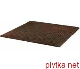 Клінкерна плитка Semir Brown 30 x 30 x 1,1 сходинка рифлена нарожна структурна 300x300x0 матова